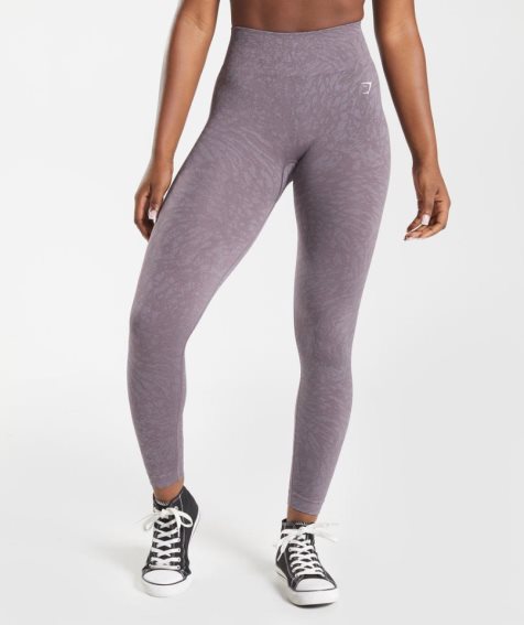 Women's Gymshark Adapt Animal Seamless Leggings Purple | CA 6183N5